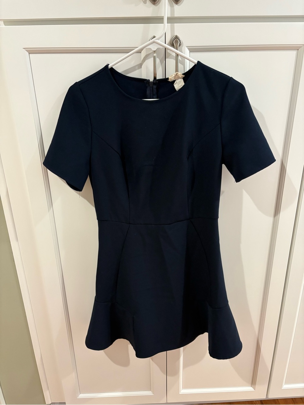 Junior’s Medium Navy Short Sleeve Peplum Dress